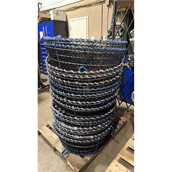 5 LADNER COMMERCIAL STAINLESS STEEL STACKING MESH PRAWN TRAPS