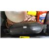 Image 5 : LARGE PLASTIC BIN OF ORANGE BOAT FLOATS / BUMPERS, ROPE, & REPAIR KITS *BIN INCLUDED*