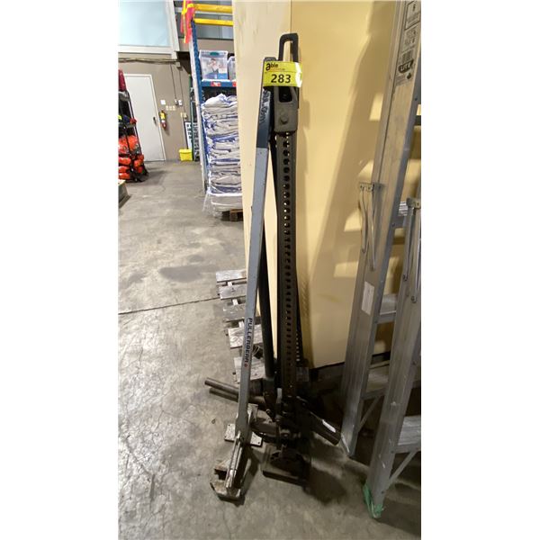 PULLERBEAR INDUSTRIAL HAND OPERATED CRIMP TOOL, & 3 VARIOUS INDUSTRIAL FRAME JACKS