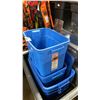 Image 1 : ASSORTED RUBBERMAID TRANSPORT BINS & PLASTIC SCREENS *LARGE ROLLING BIN NOT INCLUDED*
