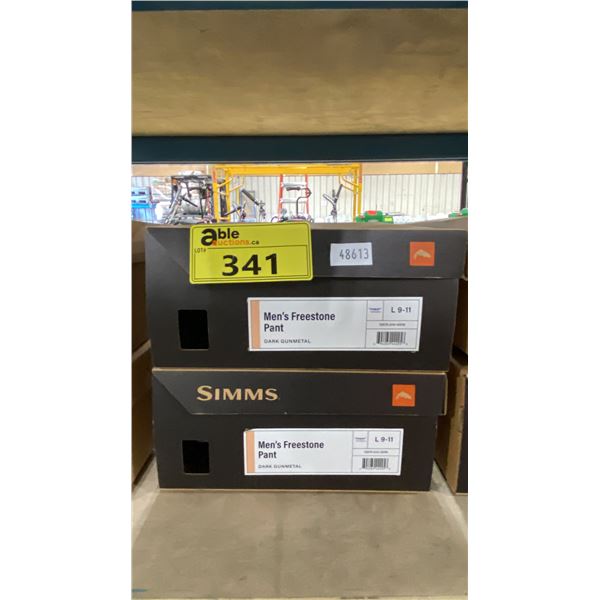 2 PAIRS OF SIMMS MEN'S FREESTONE SIZE L 9 - 11 FOOT OUTDOOR WADING PANTS