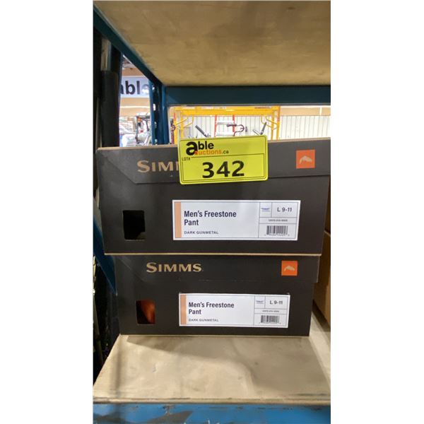2 PAIRS OF SIMMS MEN'S FREESTONE SIZE L 9 - 11 FOOT OUTDOOR WADING PANTS