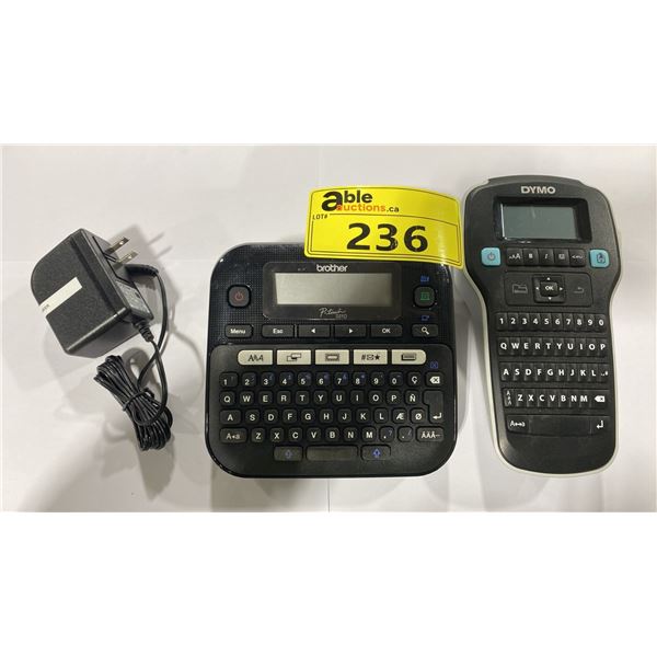 BROTHER P-TOUCH D210 ELECTRIC DIGITAL LABEL MAKER *NO ADAPTER*, & DYNO ELECTRIC DIGITAL LABEL MAKER