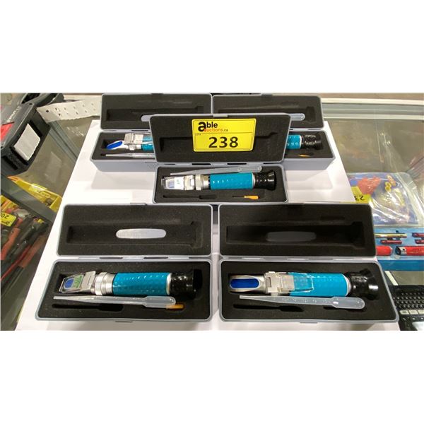 4 VEEGEE STX-3 COMMERCIAL REFRACTOMETERS IN HARD TRANSPORT CASES *MUST TAKE ALL*