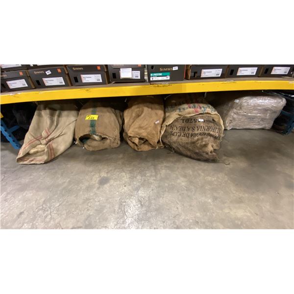 5 STACKS OF BURLAP STORAGE BAGS *MUST TAKE ALL*