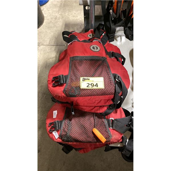 3 MUSTANG SURVIVAL MV7060 SIZE SM VIBE FOAM PADDLING VESTS