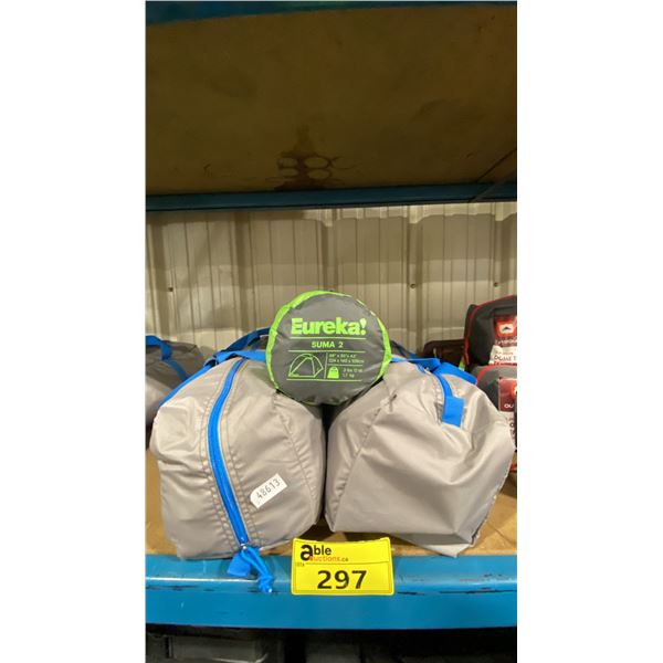 2 BASS PRO SHOP ECLIPSE PRIVACY SHELTERS IN SOFT TRANSPORT CASES & EUREKA SUMA 2 DOME TENT IN SOFT