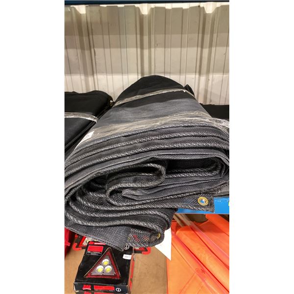 BLACK MESH COMMERCIAL 9' X 23' EVENT / CARGO COVER TARP