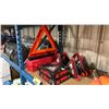Image 1 : ROADSIDE SAFETY TRIANGLES IN HARD TRANSPORT CASE & 7 MOTOMASTER TRIANGLE SAFETY LAMPS