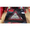 Image 2 : ROADSIDE SAFETY TRIANGLES IN HARD TRANSPORT CASE & 7 MOTOMASTER TRIANGLE SAFETY LAMPS