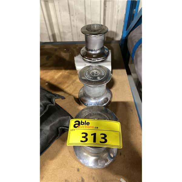 3 BARLOW CHROME MARINE RATCHET REELS