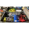 Image 3 : 4 PLASTIC BINS OF INDUSTRIAL BUNGEE CORDS, HAND TOOLS & ELECTRICAL ITEMS *BINS INCLUDED*