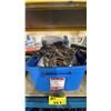 Image 1 : BLUE PLASTIC BIN OF SAFETY GEAR & BOOT CHAINS *BIN INCLUDED*