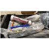Image 6 : 6 PLASTIC BINS OF ASSORTED INDUSTRIAL HAND TOOLS, MEASURING TAPES, TRAILER WINCH, HOOKS, ELECTRICAL