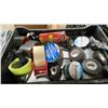 Image 7 : 6 PLASTIC BINS OF ASSORTED INDUSTRIAL HAND TOOLS, MEASURING TAPES, TRAILER WINCH, HOOKS, ELECTRICAL