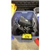 Image 1 : PLASTIC BIN OF INDUSTRIAL TRAILER HITCH & TOOLS *BIN INCLUDED*