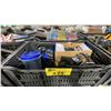 Image 1 : 2 PLASTIC BINS OF ASSORTED INDUSTRIAL HAND SAWS, TOW ROPE, & ELECTRIC AIR COMPRESSORS*BINS
