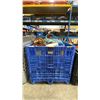 Image 1 : PALLET CRATE OF ASSORTED STRAPS, ROPE, TARPS, BINS, & MARKING FLAGS
