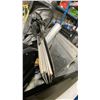 Image 2 : PALLET CRATE OF INFLATABLE BOAT FLOOR, FOLDING EVENT CHAIRS, LARGE TARP, ROPE, & HEAVY DUTY ROLL OF
