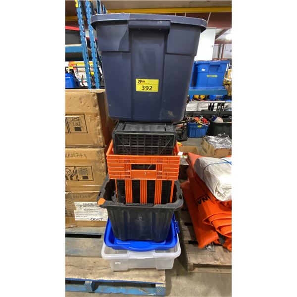 ASSORTED PLASTIC TRANSPORT BINS & CRATES *MUST TAKE ALL*