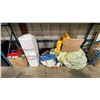 Image 1 : LARGE FOLDABLE TENT CANOPIES, PRIMO ELECTRIC WATER COOLER, BOX OF CHRISTMAS DECOR ITEMS, & BOX OF