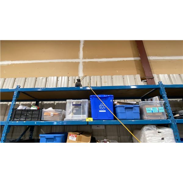 SHELF OF ASSORTED OFFICE SUPPLIES *MUST TAKE ALL, BINS INCLUDED*