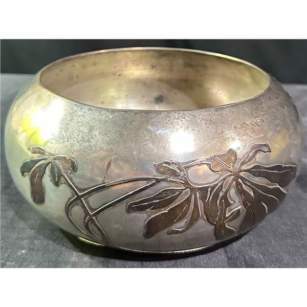 Sterling Silver Floral Motif Bowl, 72.48g, Marked H-A