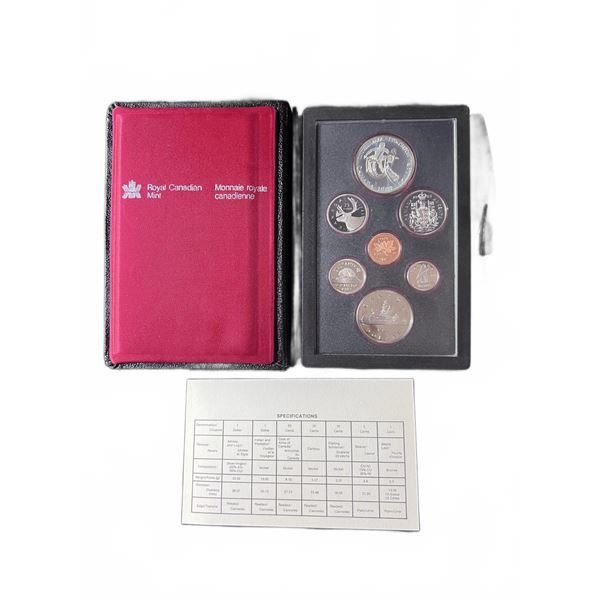 1983 Royal Canadian Mint 7-Coin Proof Set with Case and Specifications