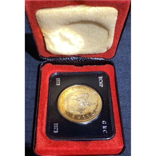1973 Canada RCMP Centennial Silver Dollar in Case