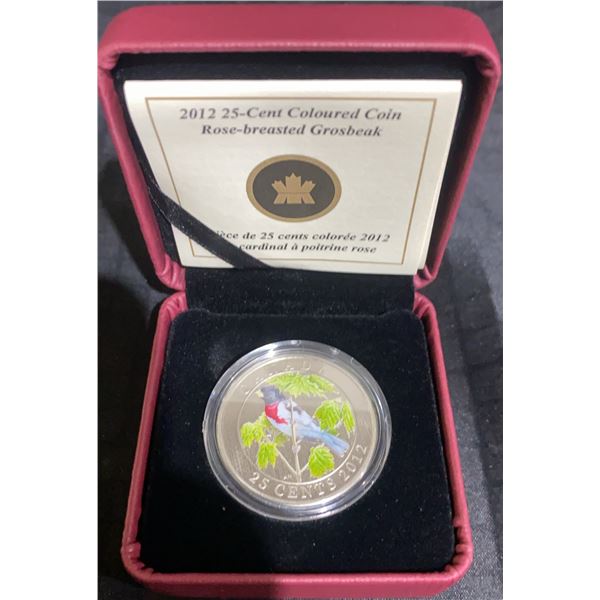 2012 Canada 25-Cent Coloured Coin Rose-Breasted Grosbeak