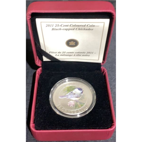 2011 Canada 25-Cent Coloured Coin Black-capped Chickadee