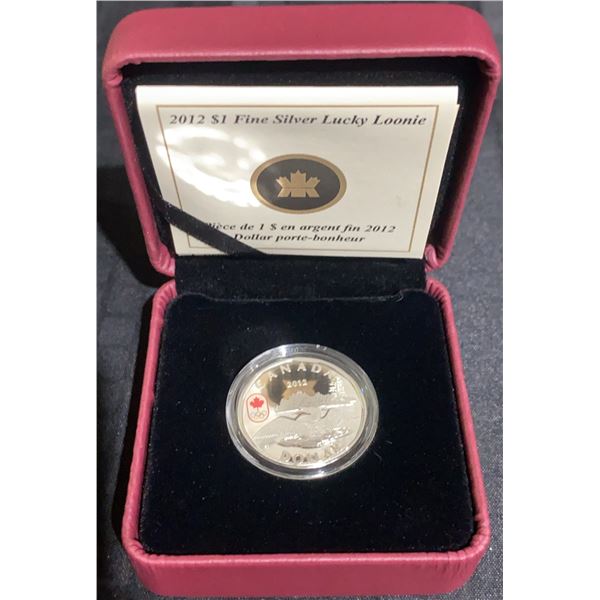 2012 $1 Fine Silver Lucky Loonie Canadian Olympic Coin