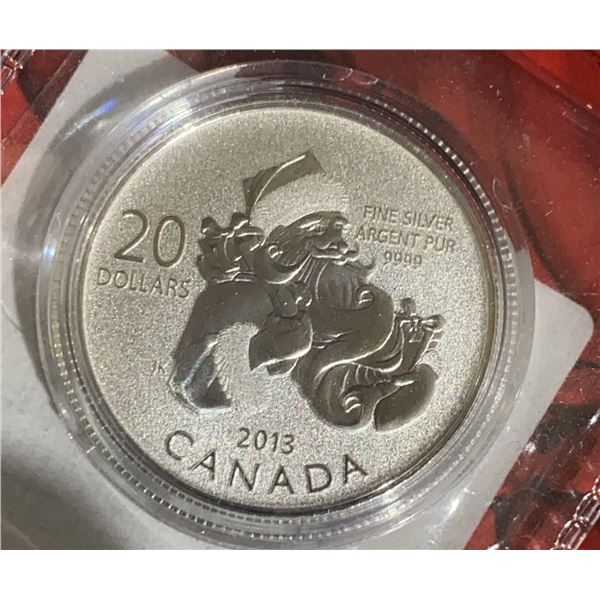 2013 Canada $20 Fine Silver Coin Santa Design