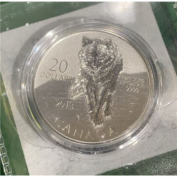 2013 Canada $20 Fine Silver Wolf Coin, Royal Canadian Mint