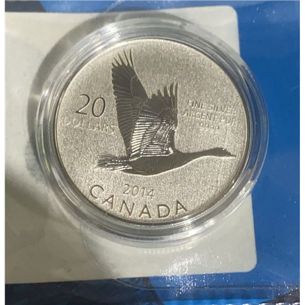 2014 Canada $20 Fine Silver Coin Flying Canada Goose