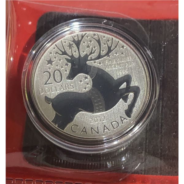 2012 Royal Canadian Mint $20 Fine Silver Holiday Coin in Case