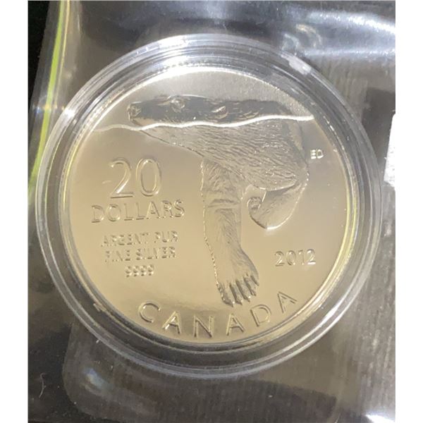 2012 Canada $20 Fine Silver Polar Bear Coin