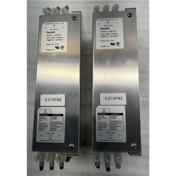 (2) Rexroth #R911286917 / NFD03.1-480-007 Power Line Filters