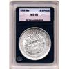 Image 1 : 1950-Mo MEXICO SILVER 5 PESOS RAILROAD-MS-65