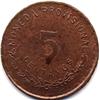 Image 2 : 1915 MEXICO DE OAXACA REVOLUTION 5 CENTAVOS-CH BU+ RED BROWN