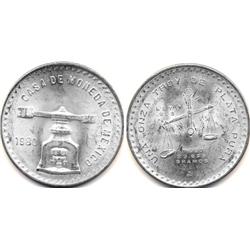 1980-Mo MEXICO SILVER ONZA BALANACE SCALES-UNC
