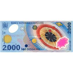 1999 ROMANIA 2000 lei BANK NOTE POLYMER PLASTIC--CU++