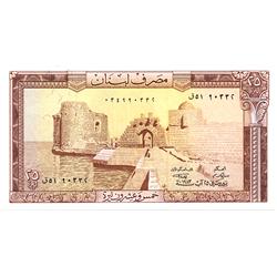 1964 LEBANON 25 livres CURRENCY NOTE-GEM CU