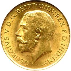 1914 GREAT BRITAIN GOLD HALF SOVERIGN-NICE CH BU+