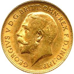 1913 GREAT BRITAIN GOLD HALF SOVERIGN-NICE CH BU+
