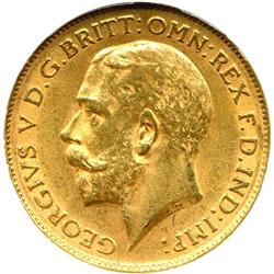 1912 GREAT BRITAIN GOLD HALF SOVERIGN-NICE CH BU+
