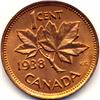 Image 1 : HIGH GRADE 1938 CANADA SMALL CENT-CH BU+RED