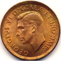 HIGH GRADE 1939 CANADA SMALL CENT-CH BU+RED