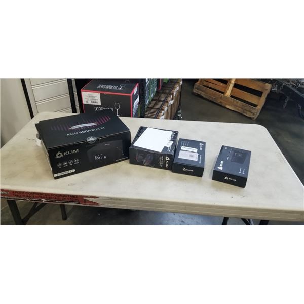 KLIM BOOMBOX AND KLIM BLAZE PRO WIRELESS MOUSE AND KLIM K8 CASETTE PLAYER AND KLIM K9 CASETTE PLAYER
