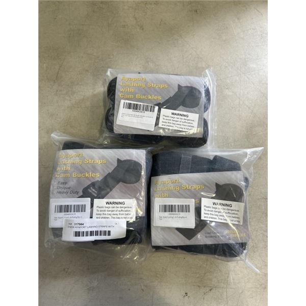 3 NEW AYAPORT LASHING STRAPS WITH CAM BUCKLES